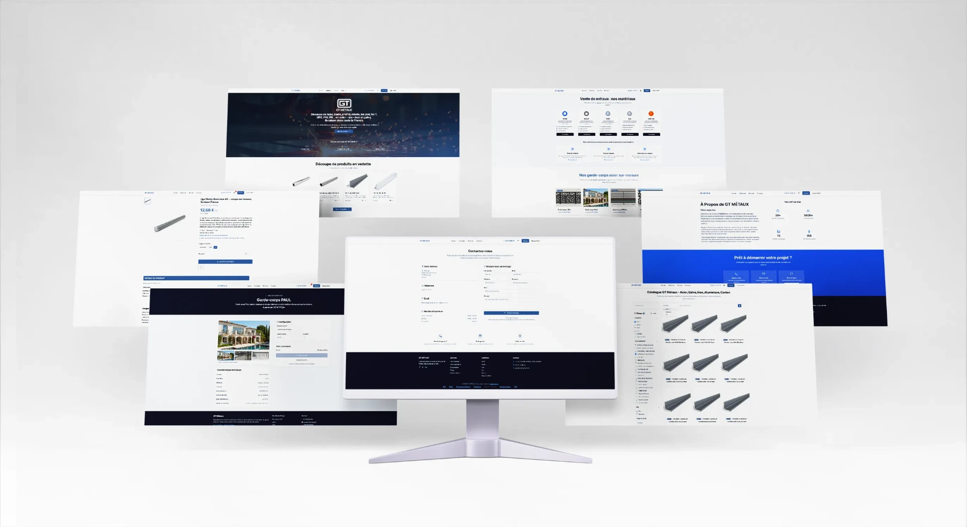 Pages du nouveau site GT Métaux