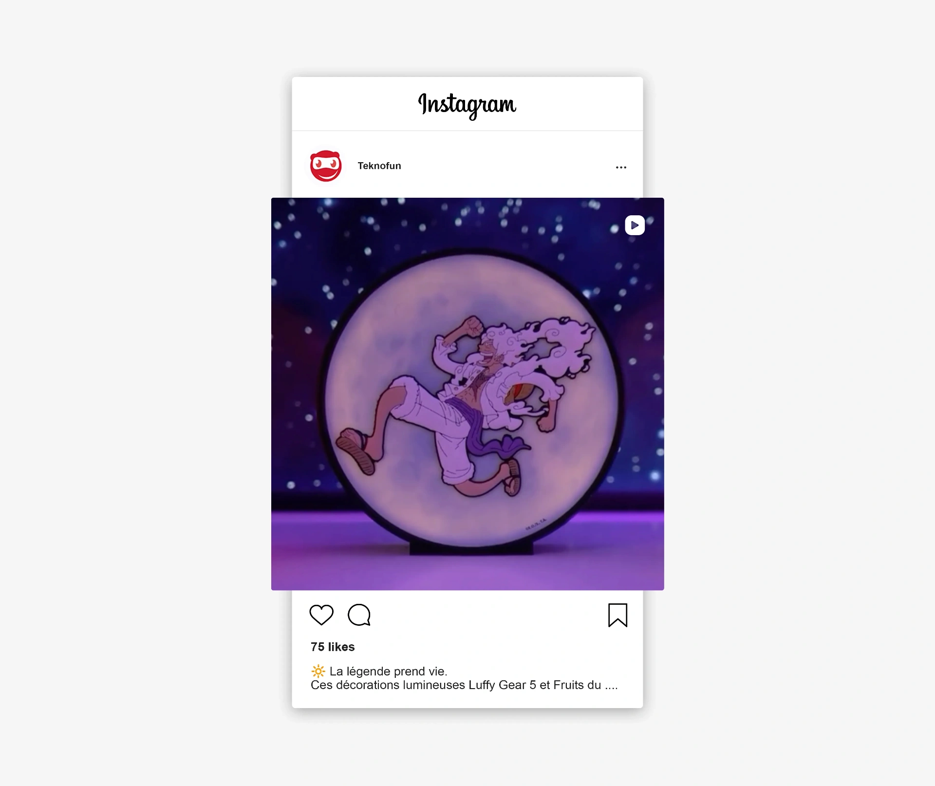 Reel Instagram Teknofun produit lumineux